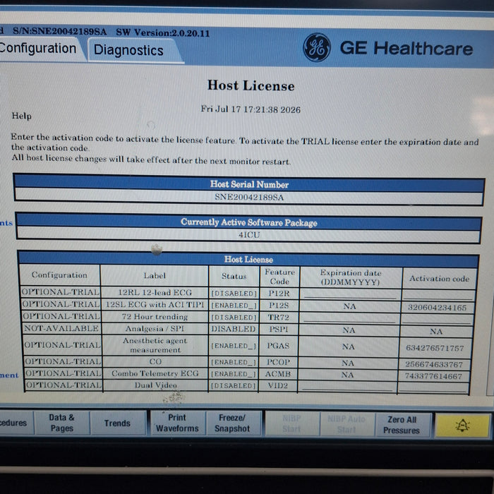 GE Healthcare Carescape B450 Critical Care Patient Monitor