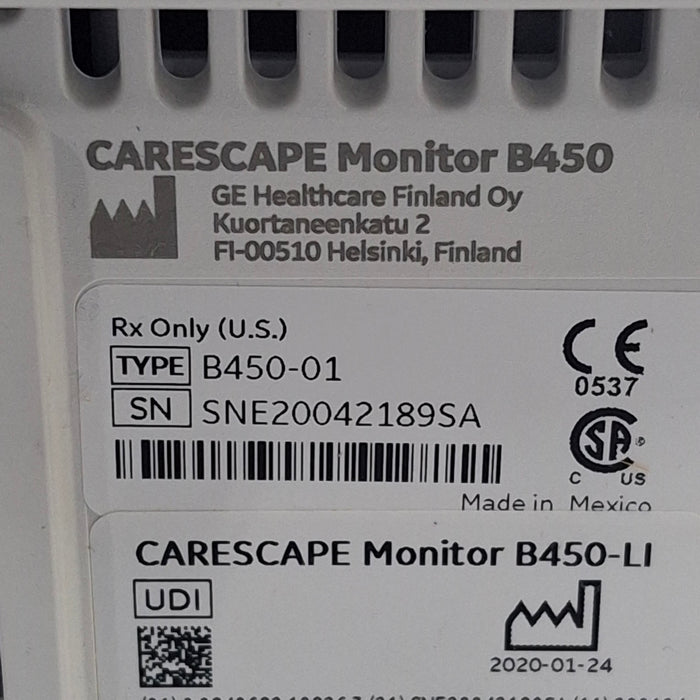 GE Healthcare Carescape B450 Critical Care Patient Monitor