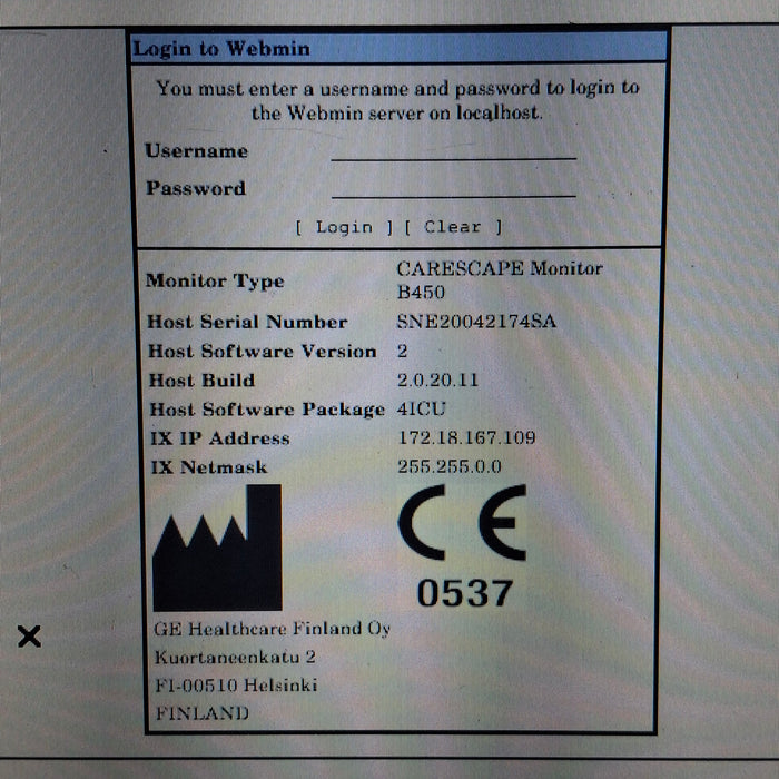GE Healthcare Carescape B450 Critical Care Patient Monitor