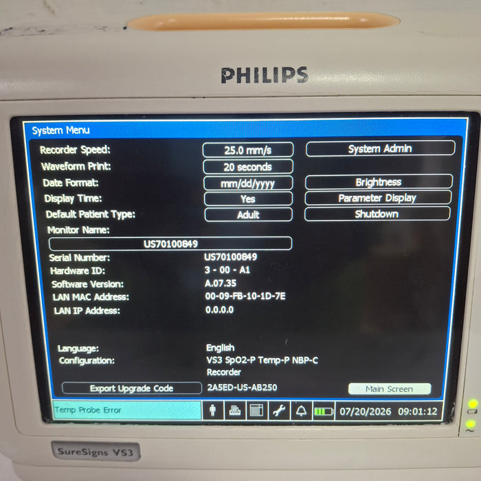 Philips Suresigns VS3 Vital Signs Monitor