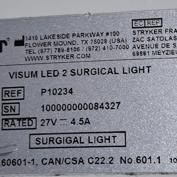 Stryker Visum II Surgical Light