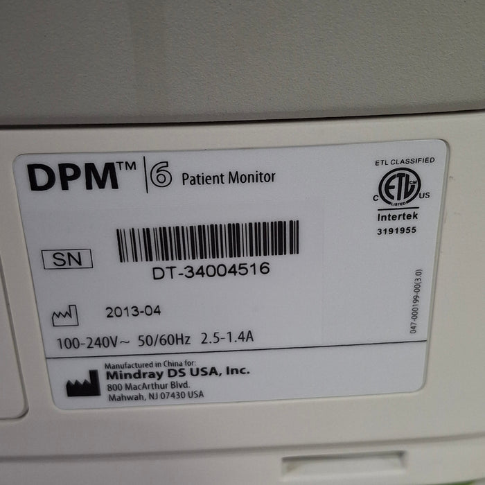 Mindray DPM6 Patient Monitor