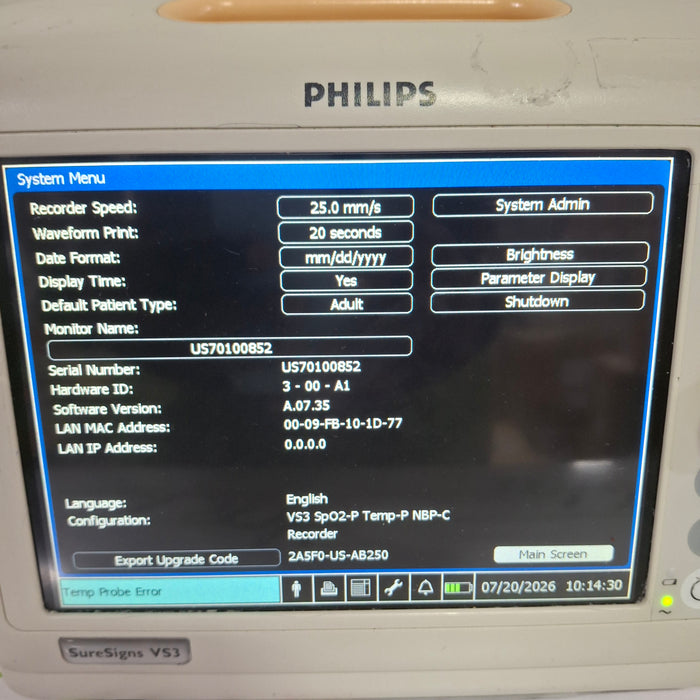 Philips Suresigns VS3 Vital Signs Monitor