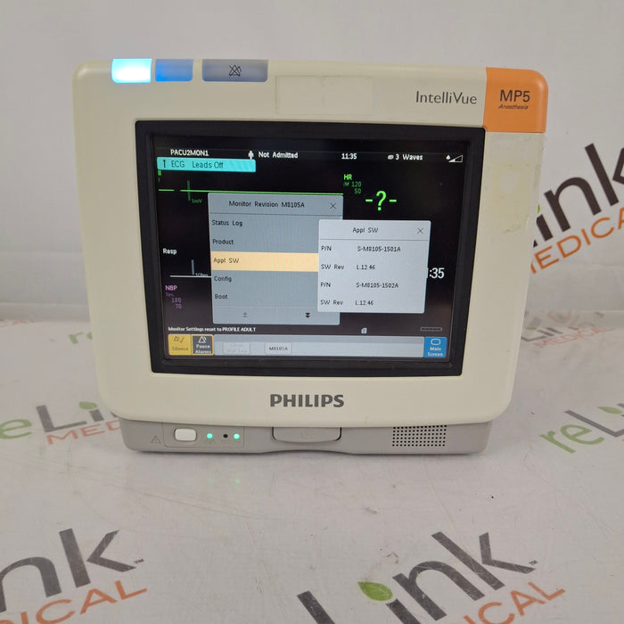Philips IntelliVue MP5 Anesthesia Fast SpO2, ECG, NBP Patient Monitor