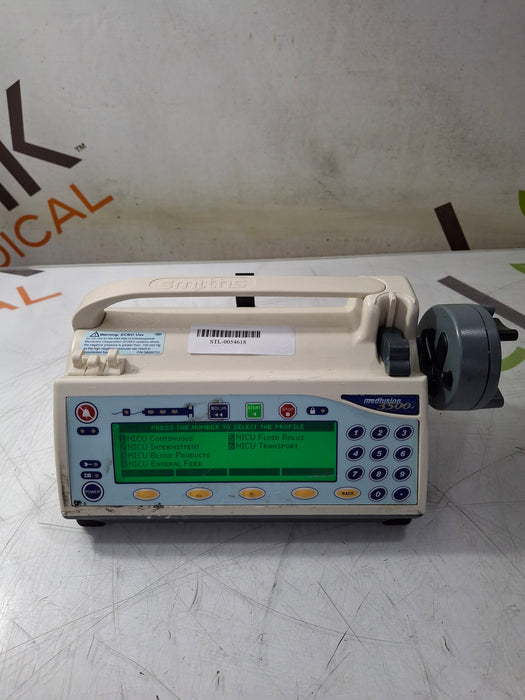 Smiths Medical Medfusion 3500 Version 6 Syringe Infusion Pump