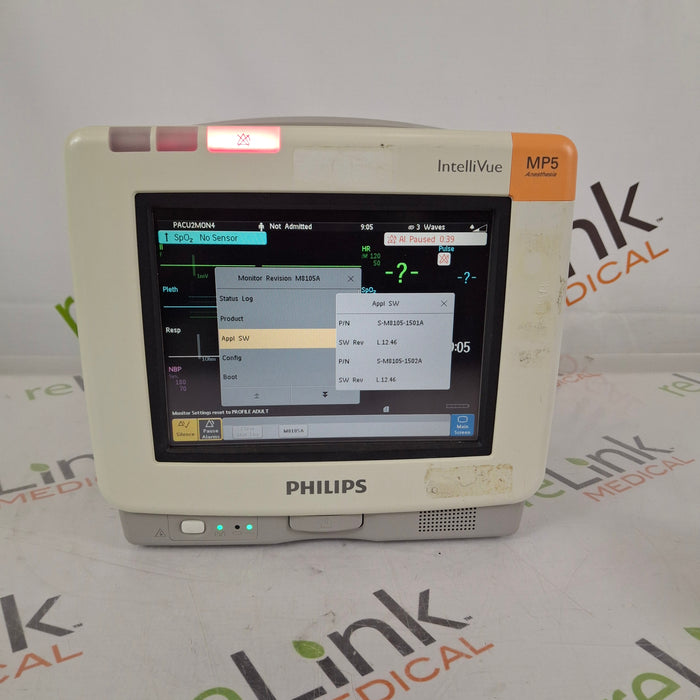 Philips IntelliVue MP5 Anesthesia Fast SpO2, ECG, NBP Patient Monitor