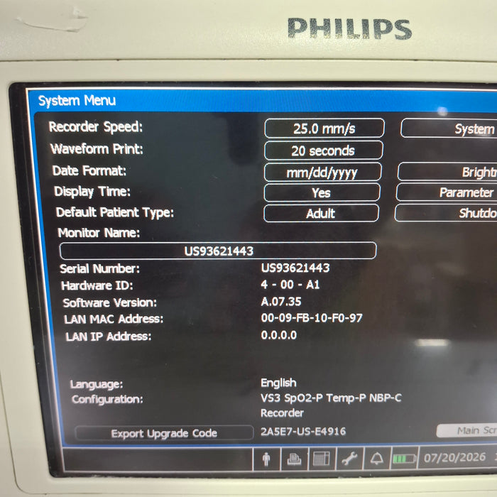 Philips Suresigns VS3 Vital Signs Monitor