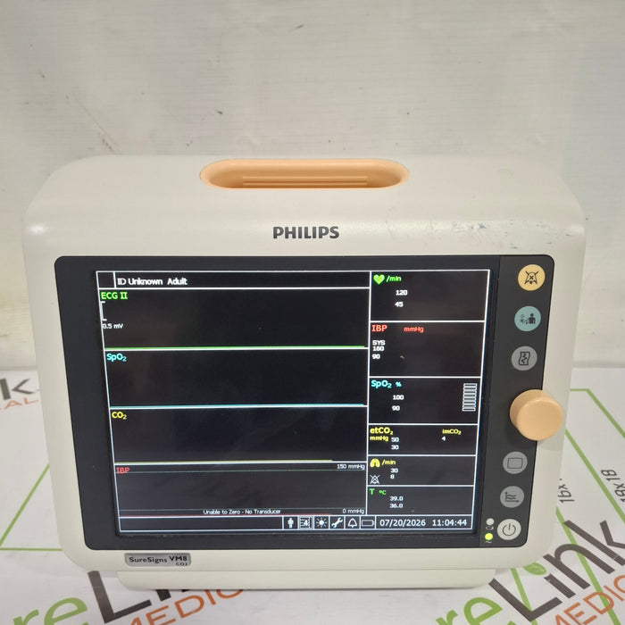 Philips SureSigns VM8 w/co2 Bedside Patient Monitor