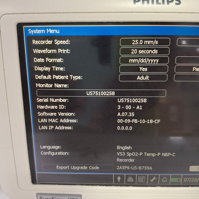 Philips Suresigns VS3 Vital Signs Monitor