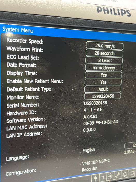 Philips SureSigns VM6 Vital Signs Monitor