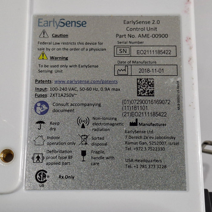 EarlySense Ltd. EarlySense 2.0 Control Unit