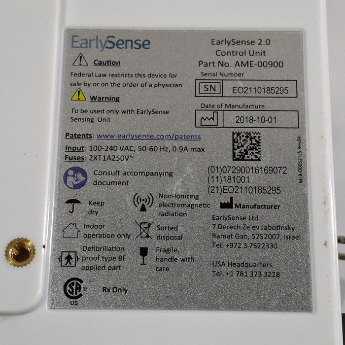 EarlySense Ltd. EarlySense 2.0 Control Unit