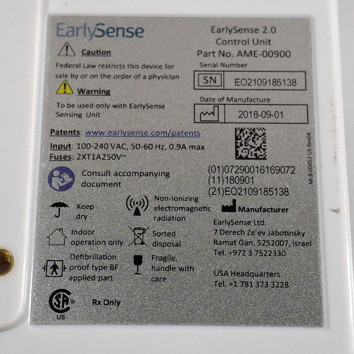 EarlySense Ltd. EarlySense 2.0 Control Unit