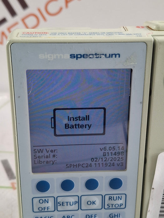 Baxter Sigma Spectrum 6.05.14 without Battery Infusion Pump