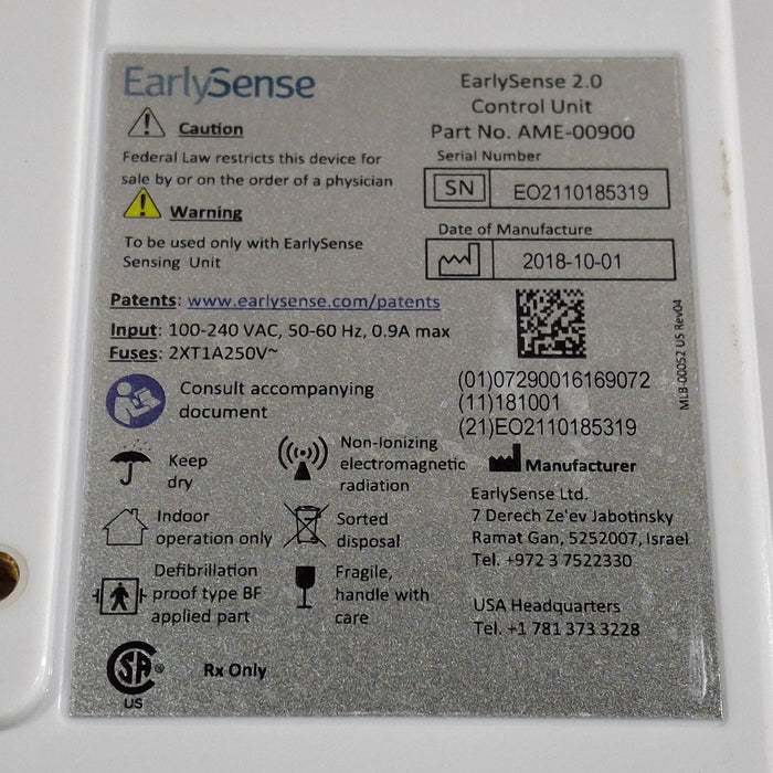 EarlySense Ltd. EarlySense 2.0 Control Unit