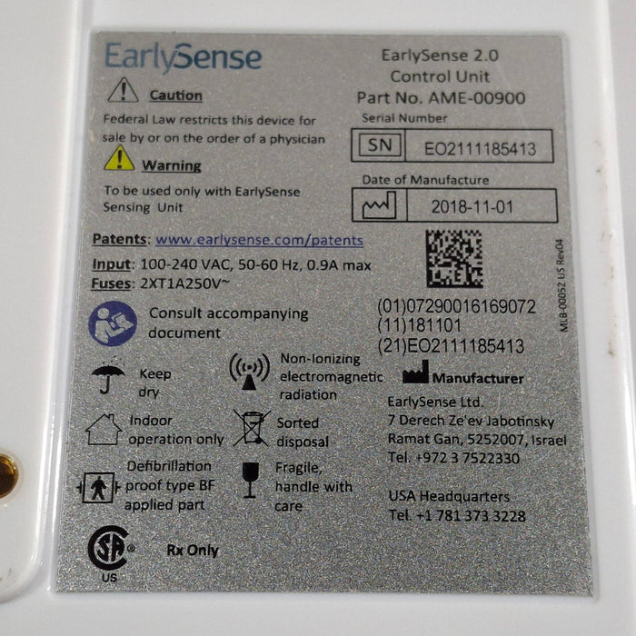 EarlySense Ltd. EarlySense 2.0 Control Unit