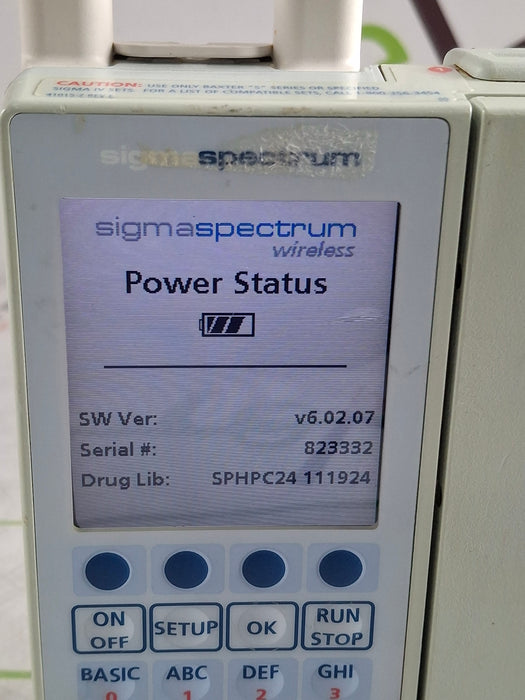 Baxter Sigma Spectrum 6.02.07 with A/B/G/N Battery Infusion Pump