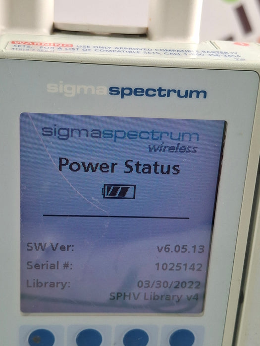 Baxter Sigma Spectrum 6.05.13 with A/B/G/N Battery Infusion Pump