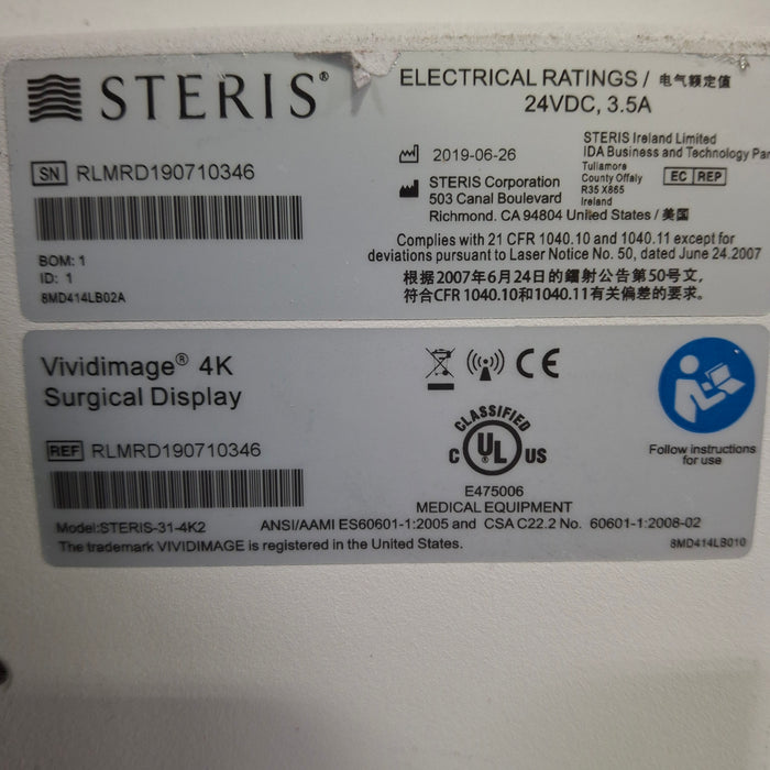 Steris VividImage 4K 31" Surgical Display Monitor