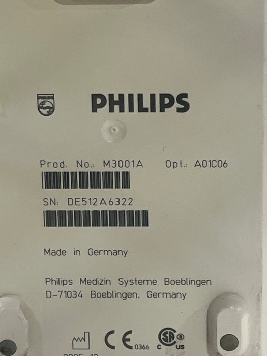 Philips M3001A-A01C06 Fast SpO2, NIBP, ECG, Temp, IBP MMS Module