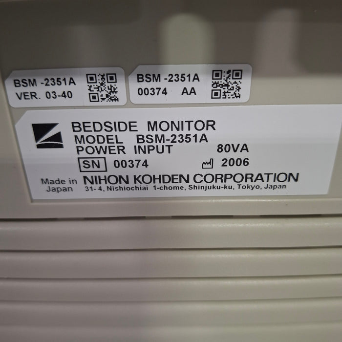 Nihon Kohden BSM-2351A Patient Monitor