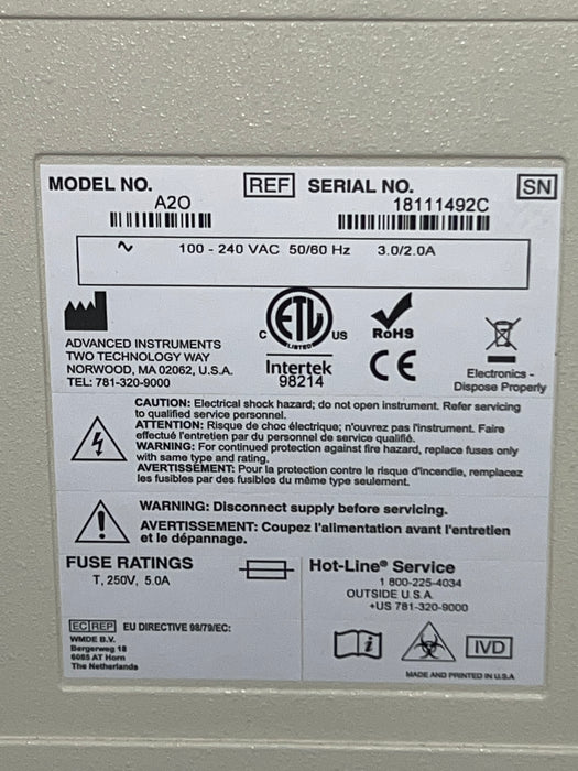 Advanced Instruments A20 Osmometer