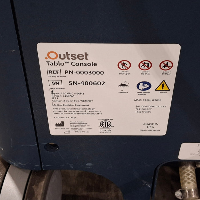 Outset Medical Tablo Console Hemodialysis System