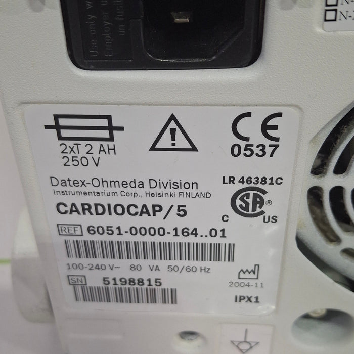 Datex-Ohmeda Cardiocap 5 Anesthesia Monitor