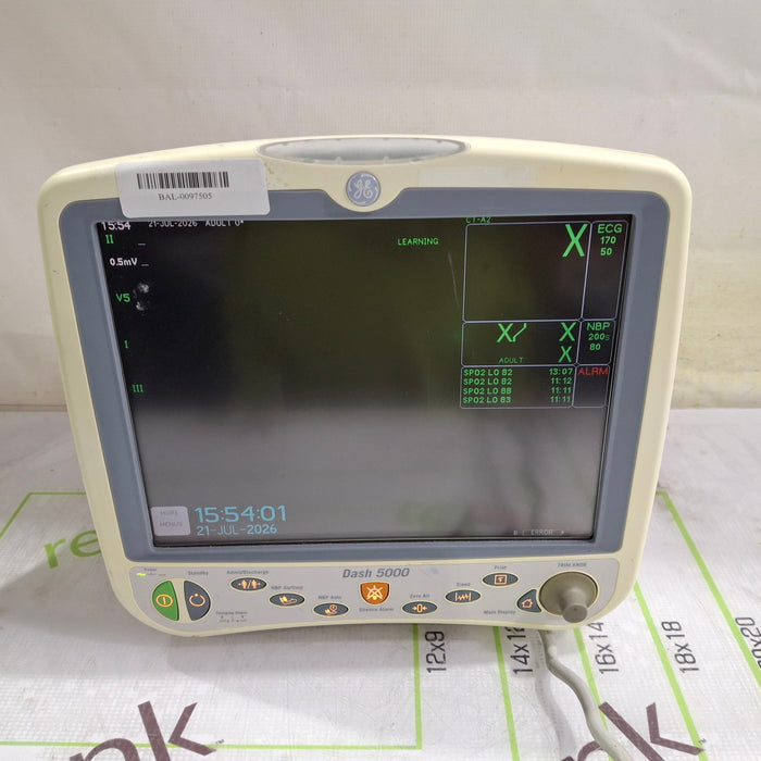 GE Healthcare Dash 5000 - GE/Nellcor SpO2 Patient Monitor