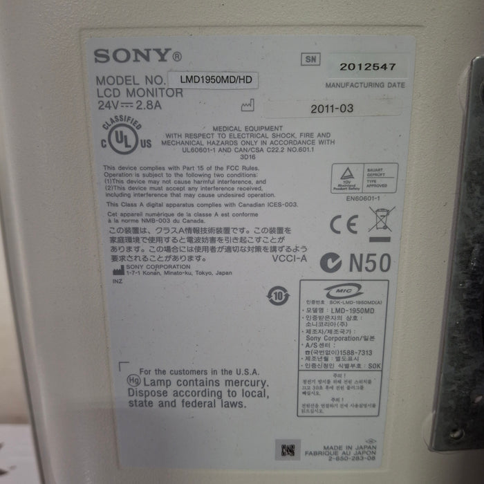 Sony LMD1950MD/HD LCD Monitor