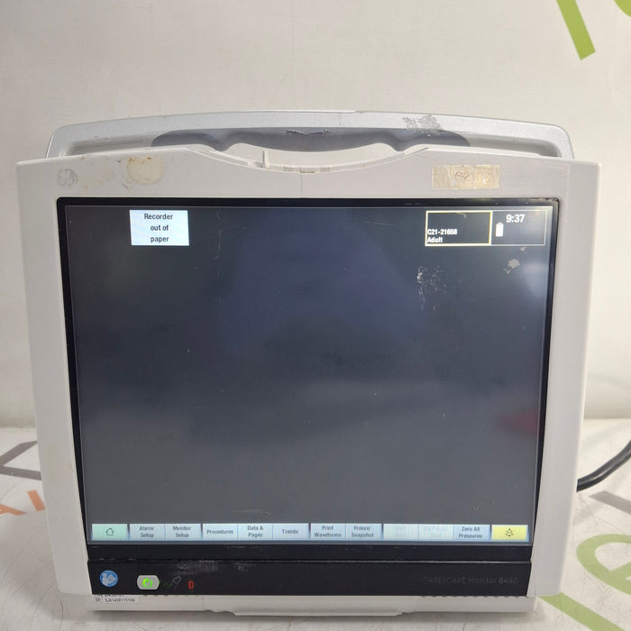 GE Healthcare Carescape B450 Critical Care Patient Monitor