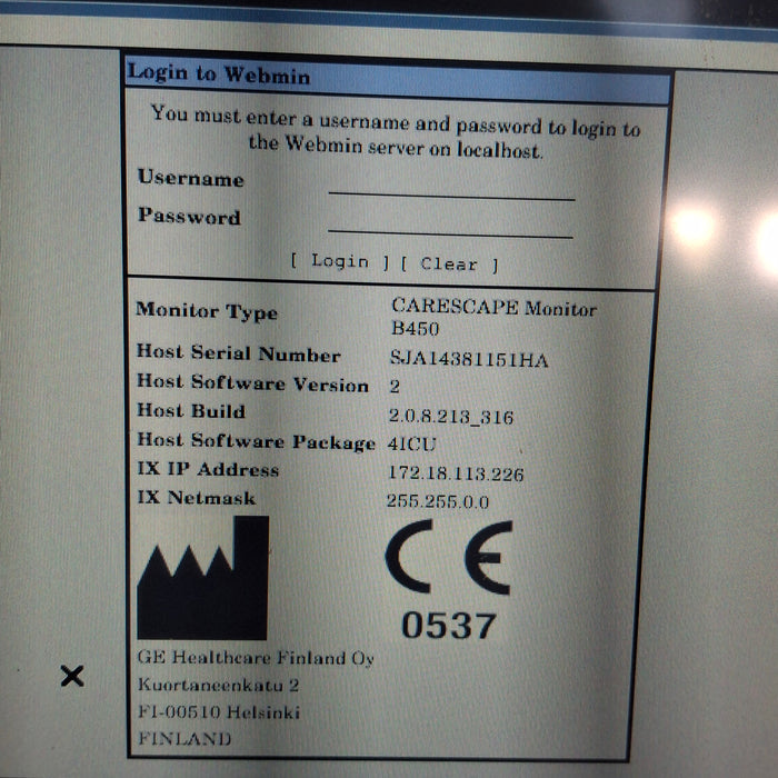 GE Healthcare Carescape B450 Critical Care Patient Monitor