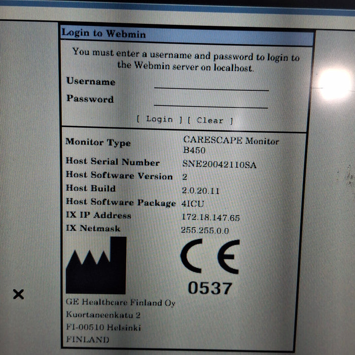 GE Healthcare Carescape B450 Critical Care Patient Monitor