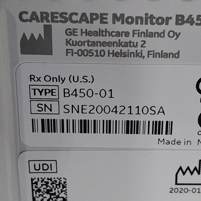 GE Healthcare Carescape B450 Critical Care Patient Monitor