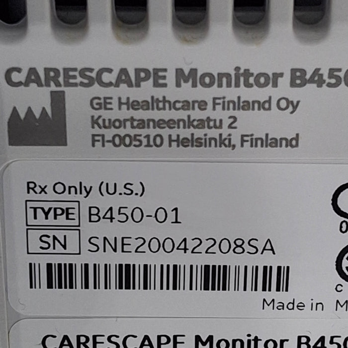 GE Healthcare Carescape B450 Critical Care Patient Monitor