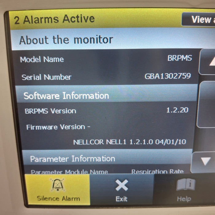 Covidien GR101704 Bedside Respiratory Patient Monitoring System