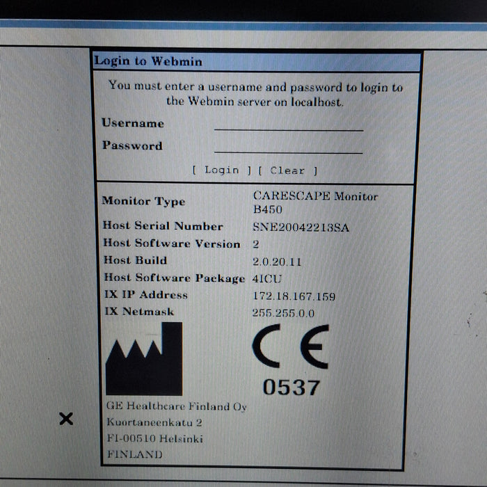 GE Healthcare Carescape B450 Critical Care Patient Monitor