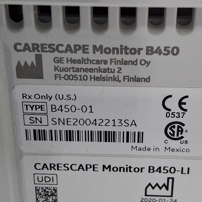 GE Healthcare Carescape B450 Critical Care Patient Monitor