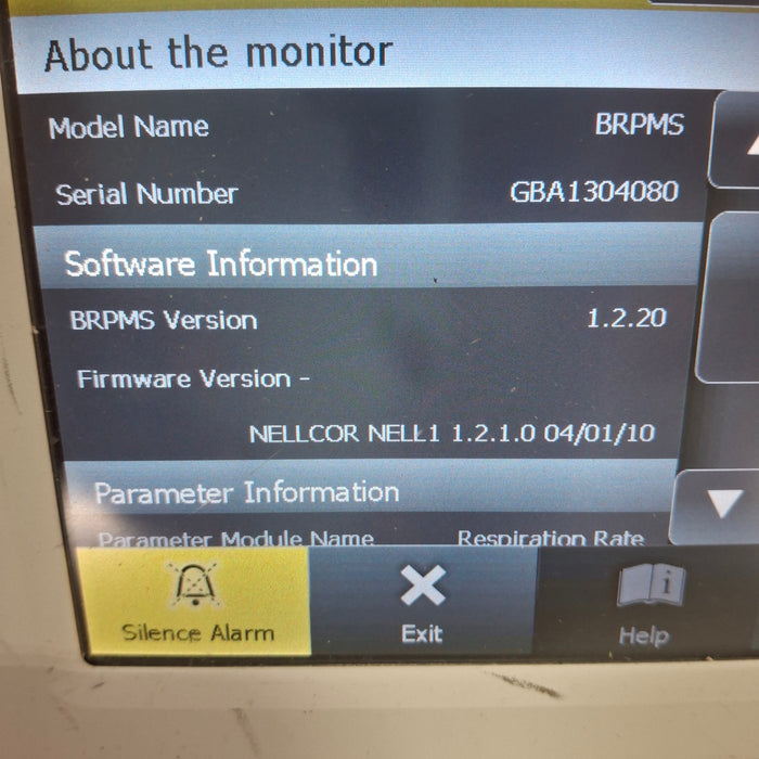 Covidien GR101704 Bedside Respiratory Patient Monitoring System