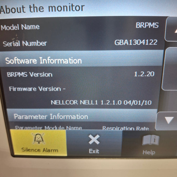 Covidien GR101704 Bedside Respiratory Patient Monitoring System
