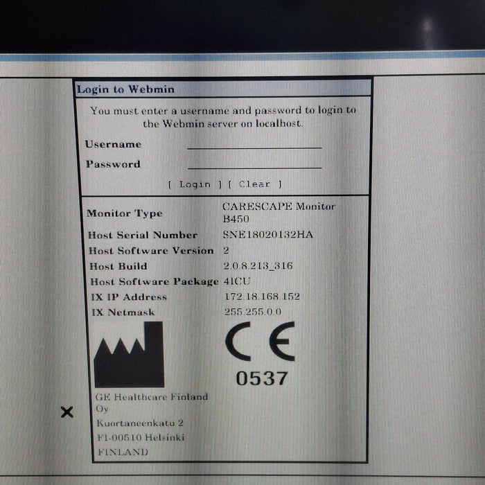 GE Healthcare Carescape B450 Critical Care Patient Monitor