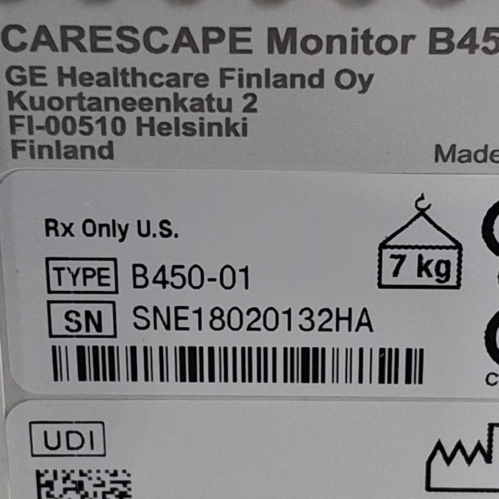 GE Healthcare Carescape B450 Critical Care Patient Monitor