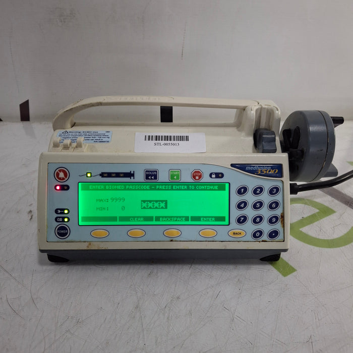 Smiths Medical Medfusion 3500 Version 5 Syringe Infusion Pump