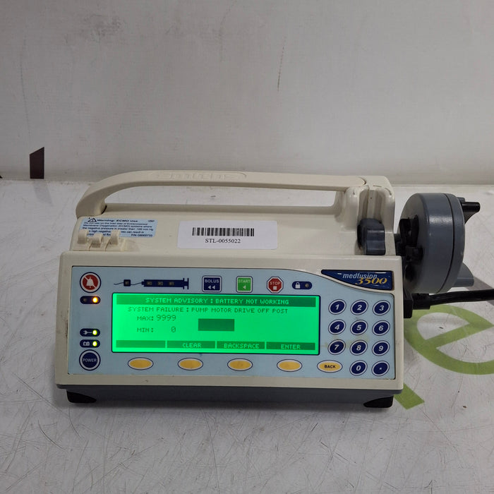 Smiths Medical Medfusion 3500 Version 5 Syringe Infusion Pump