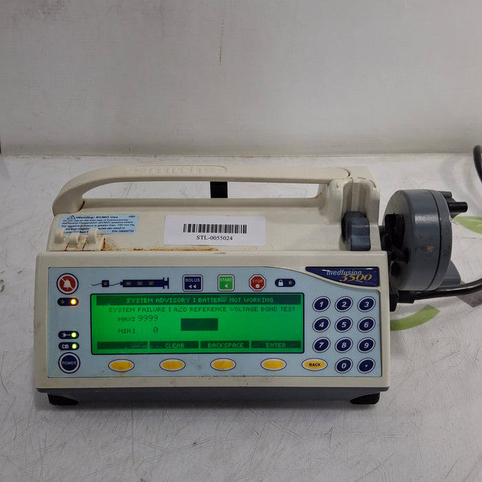 Smiths Medical Medfusion 3500 Version 5 Syringe Infusion Pump