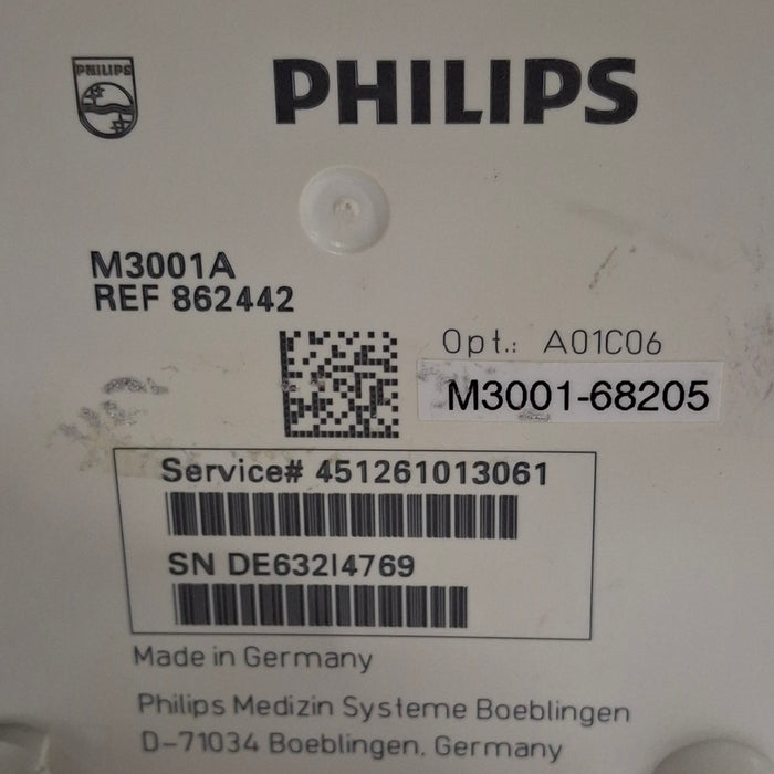 Philips M3001A-A01C06 Fast SpO2, NIBP, ECG, Temp, IBP MMS Module