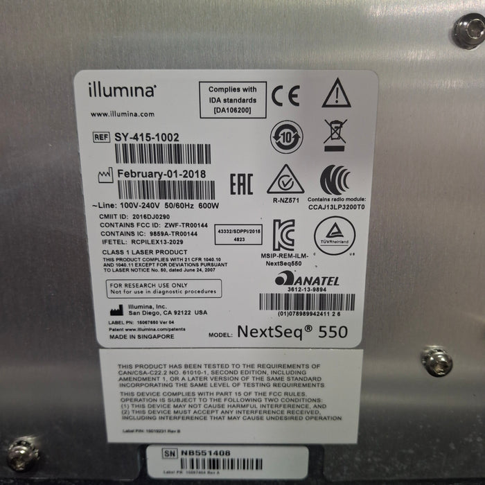 Illumina NextSeq 550 Genome Sequencing System
