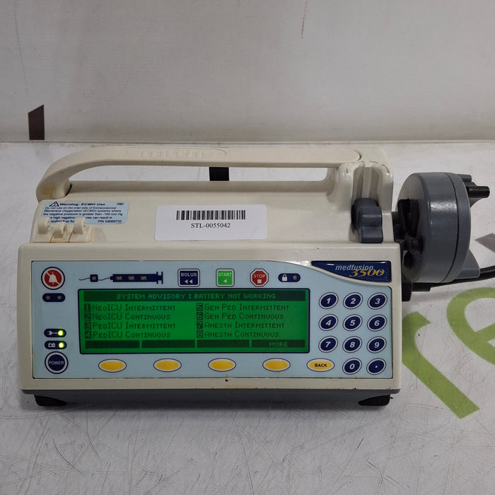 Smiths Medical Medfusion 3500 Version 5 Syringe Infusion Pump