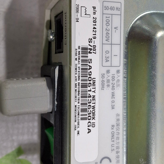 GE Healthcare Unity Network ID Interface Device Patient Monitor
