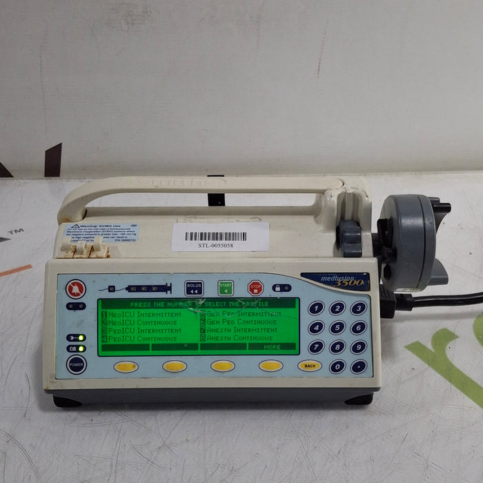 Smiths Medical Medfusion 3500 Version 5 Syringe Infusion Pump